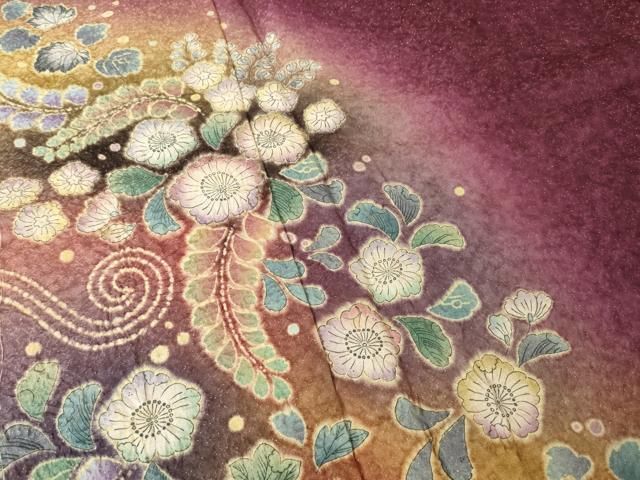 平和屋着物○伝統工芸士 寺谷昇 訪問着 辻が花 舞花文 暈し染め 金通し