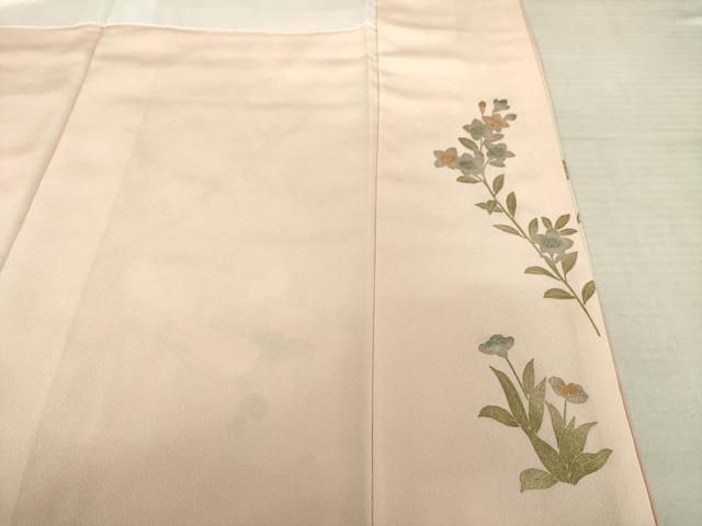 平和屋着物○訪問着 友禅 作家物 駒刺繍 草花文 金彩 正絹 逸品