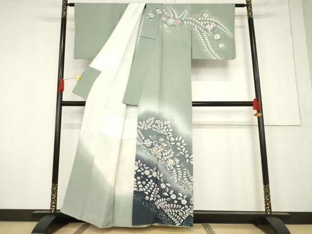 平和屋着物○訪問着 辻が花 絞り 舞花文 暈し染め 正絹 逸品