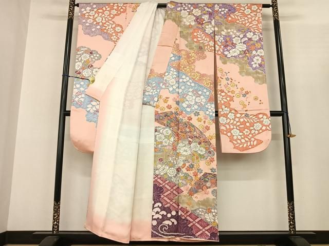 平和屋着物○紫綬褒章 巨匠『岩田専太郎』 振袖 駒刺繍 辻が花 金彩