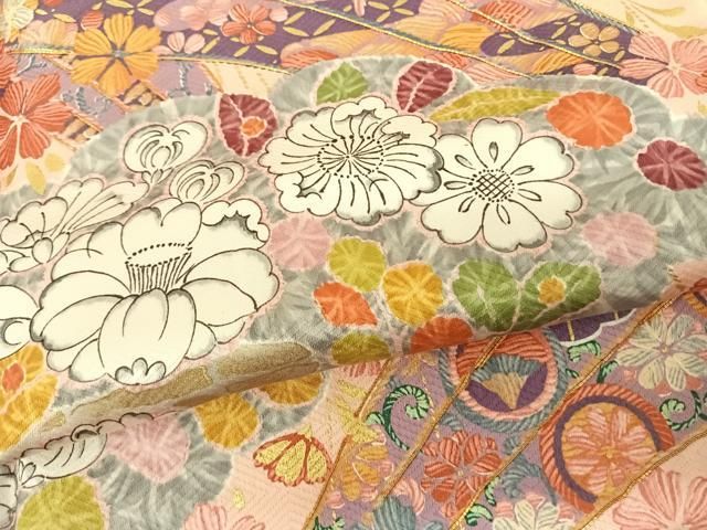 平和屋着物○紫綬褒章 巨匠『岩田専太郎』 振袖 駒刺繍 辻が花 金彩