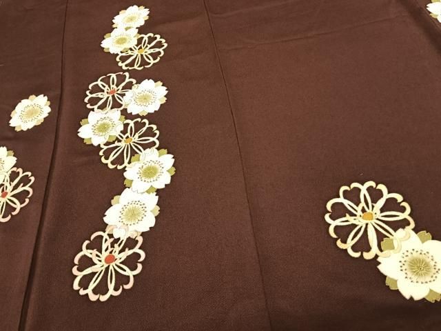 平和屋着物▽上質な小紋　単衣　手描き　人物風景文　金彩　鬼しぼ縮緬　正絹　逸品　AABE1174jh 平和屋着物▽上質な小紋 単衣 手描き 人物風景文 金彩 鬼しぼ