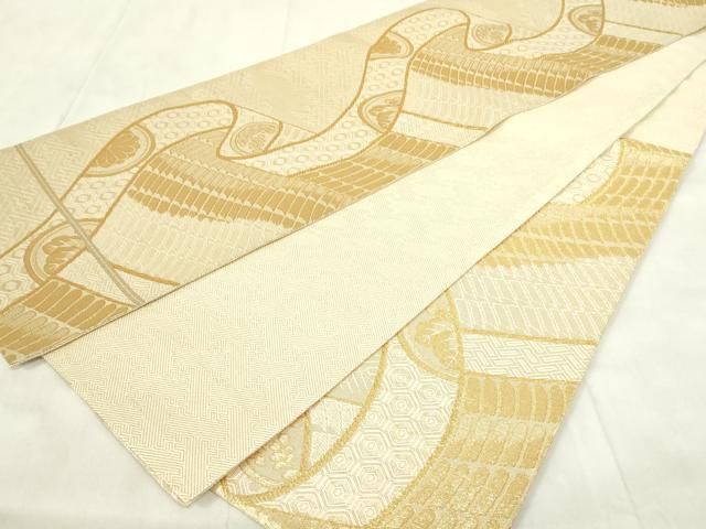 平和屋着物◎佐賀錦 六通柄袋帯 吉祥文 金糸 正絹 逸品 DABA5668qp