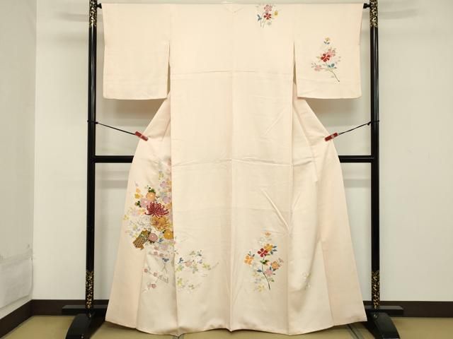 平和屋着物●訪問着　竹屋町刺繍　正倉院動物花文　金彩　正絹　逸品　DAAY9526az 平和屋着物○訪問着 竹屋町刺繍 正倉院動物花文 金彩