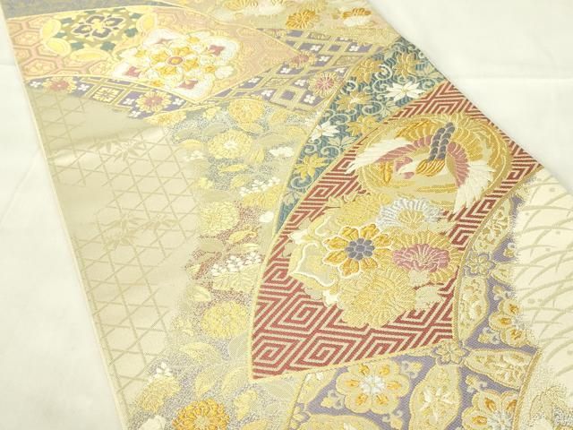 平和屋着物◎六通柄袋帯 唐織 鳳凰花文 金銀糸 三越扱い