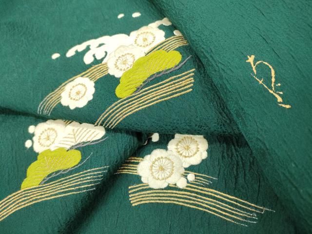平和屋着物▽豪華振袖 作家物 総刺繍 立波梅松文 金糸 正絹 逸品