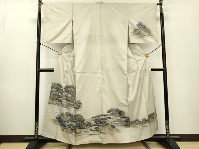 平和屋着物▽本場染大島紬 訪問着 作家物 仁科路 正絹 逸品 DAAZ6876fe