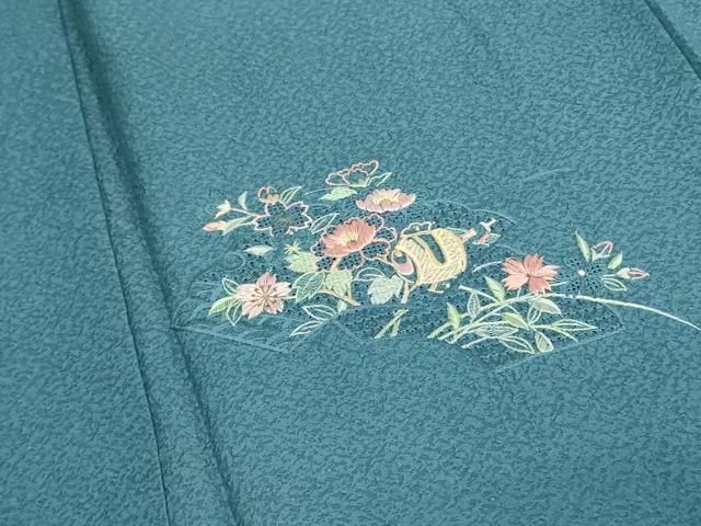 平和屋着物□中国三大刺繍 スワトウ刺繍 汕頭刺繍 総刺繍 訪問着 地紙