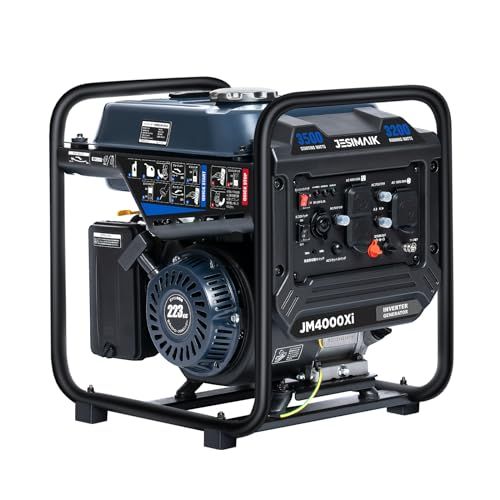 インバーター発電機 JM 4000 Xi 最大出力3 5 kVA 正弦波 ガソリン発電機 エコモード機能 AC DC出力 大容量燃料タンク オープン型 軽量 静音 過負荷保護 オイル不足保護 50 Hz 60 Hz切替 長時間連続運転 イベント 移動販