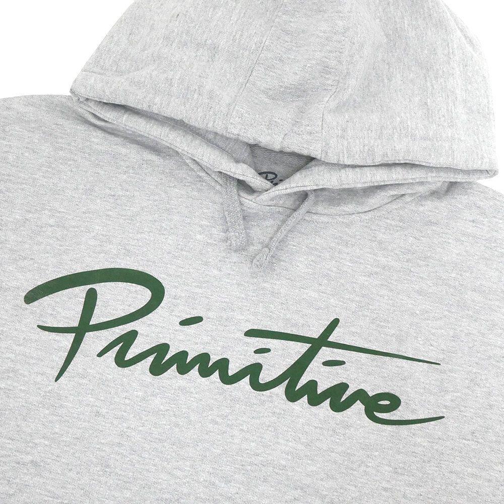 PRIMITIVE HOOD プリミティブ パーカー NUEVO SCRIPT GREY スケート