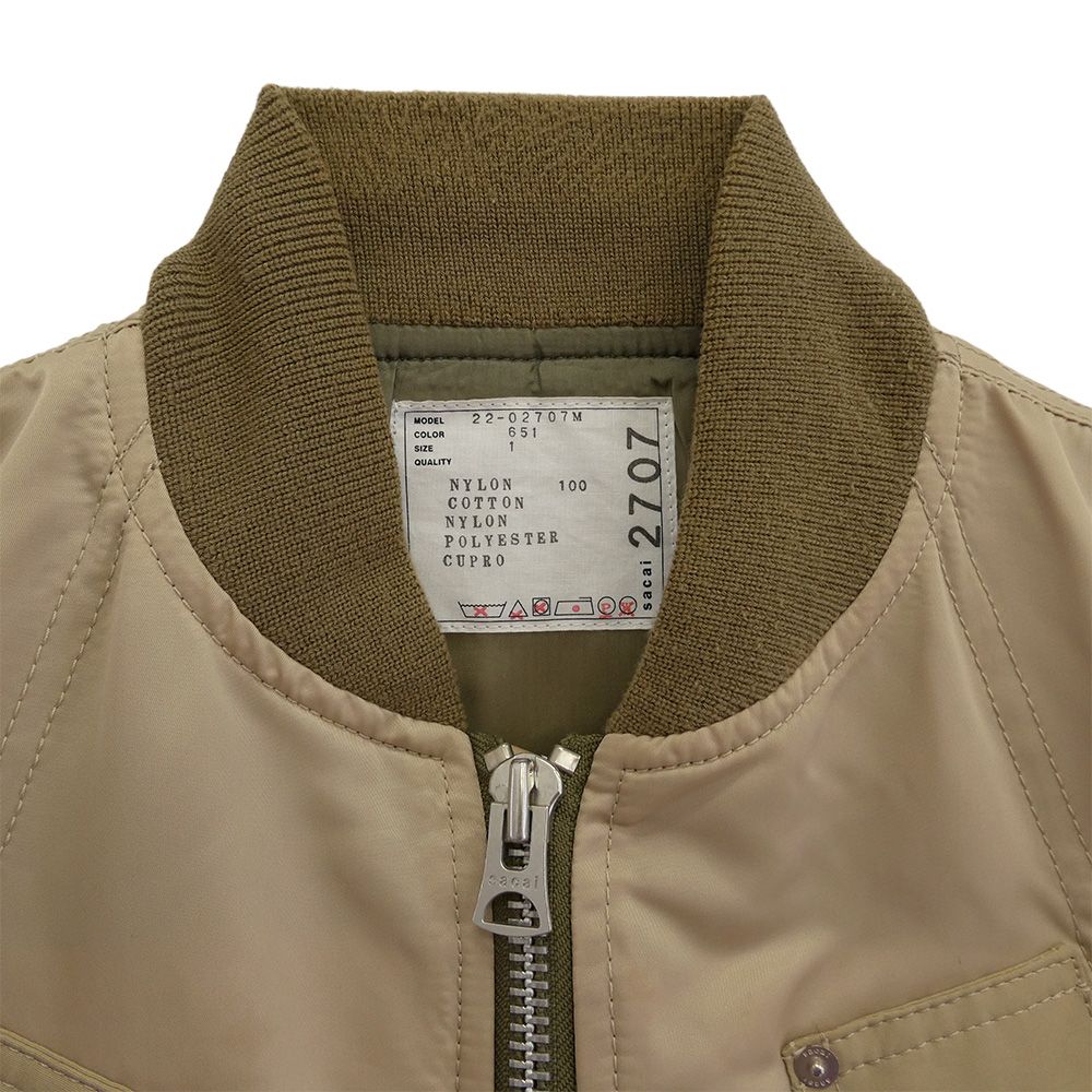 sacai 22SS ナイロンツイル ミックスブルゾン 22-02707M 3 sacai 22SS ナイロンツイル ミックスブルゾン 22-02707M 3 sacai 22SS