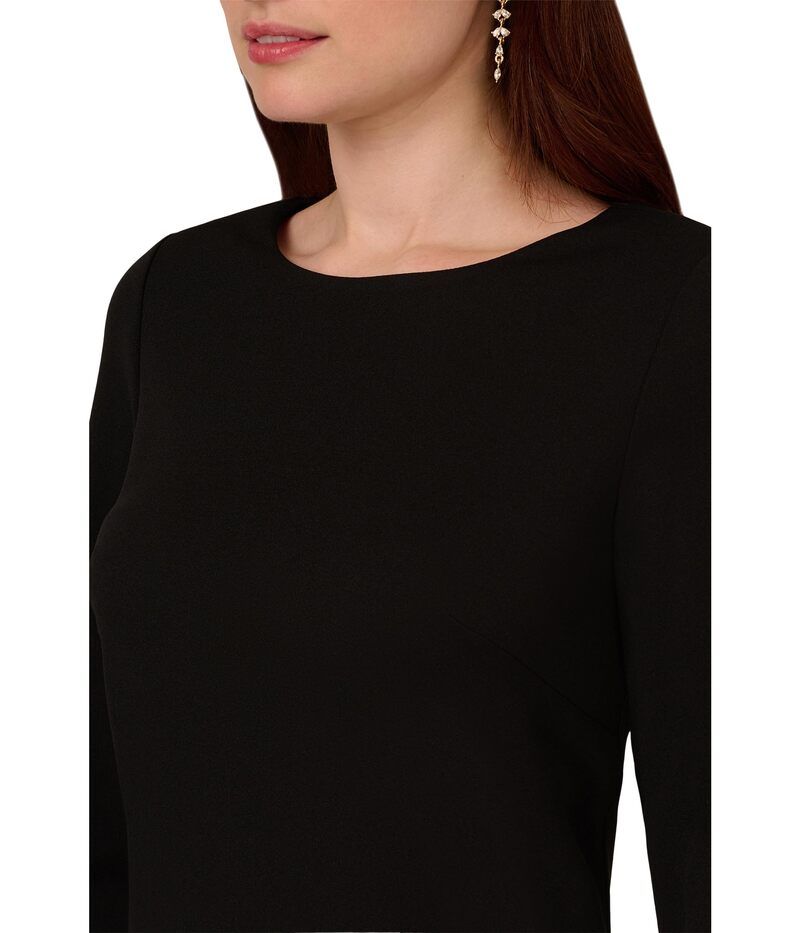 (取寄) アドリアナ パぺル レディース クレープ ショート ドレス Adrianna Papell women Crepe Short Dress Black アドリアナ パペル レディース トップス ワンピース クレープ Adrianna