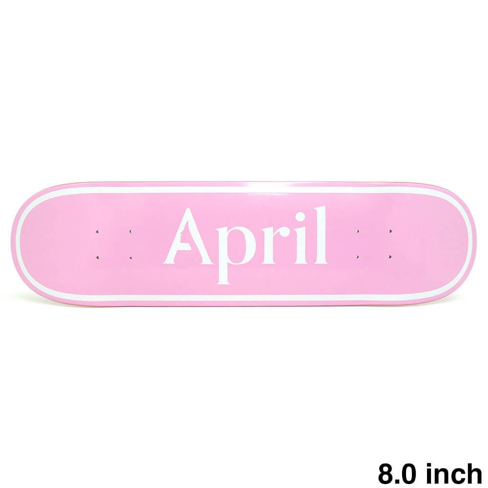 APRIL DECK エイプリル デッキ TEAM OG LOGO WHITE PINK 8.0 スケート