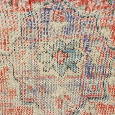 シャビーレッド116×201 ハーフメダリオン　ミルキー　トルコヴィンテージラグ シャビーレッド116×201 ハーフメダリオン ミルキー トルコヴィンテージ