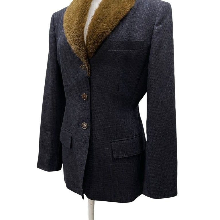 JUNIOR GAULTIER 90's ウールツイードファーテーラードジャケット