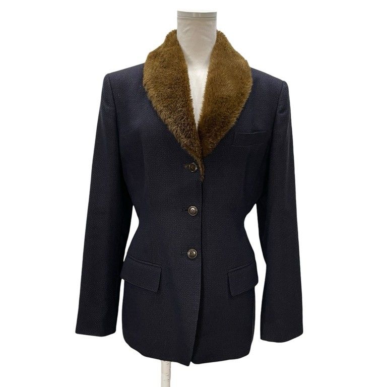 JUNIOR GAULTIER 90's ウールツイードファーテーラードジャケット