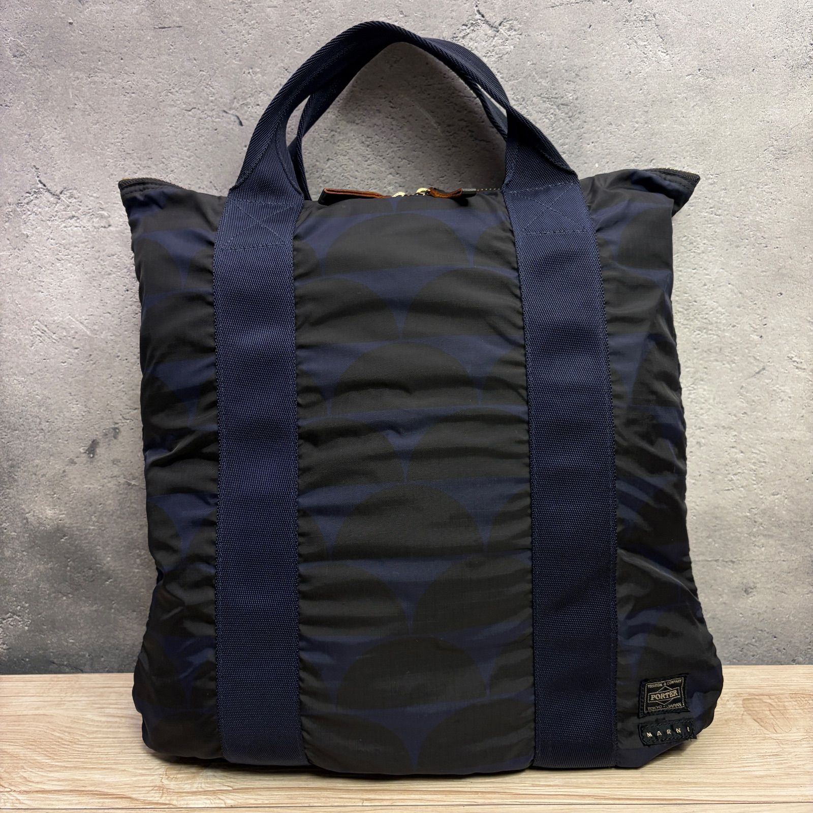 PORTER × MARNI トートバッグ ネイビー PORTER × MARNI コラボ 2WAY トートバッグ リュック ネイビー 希少