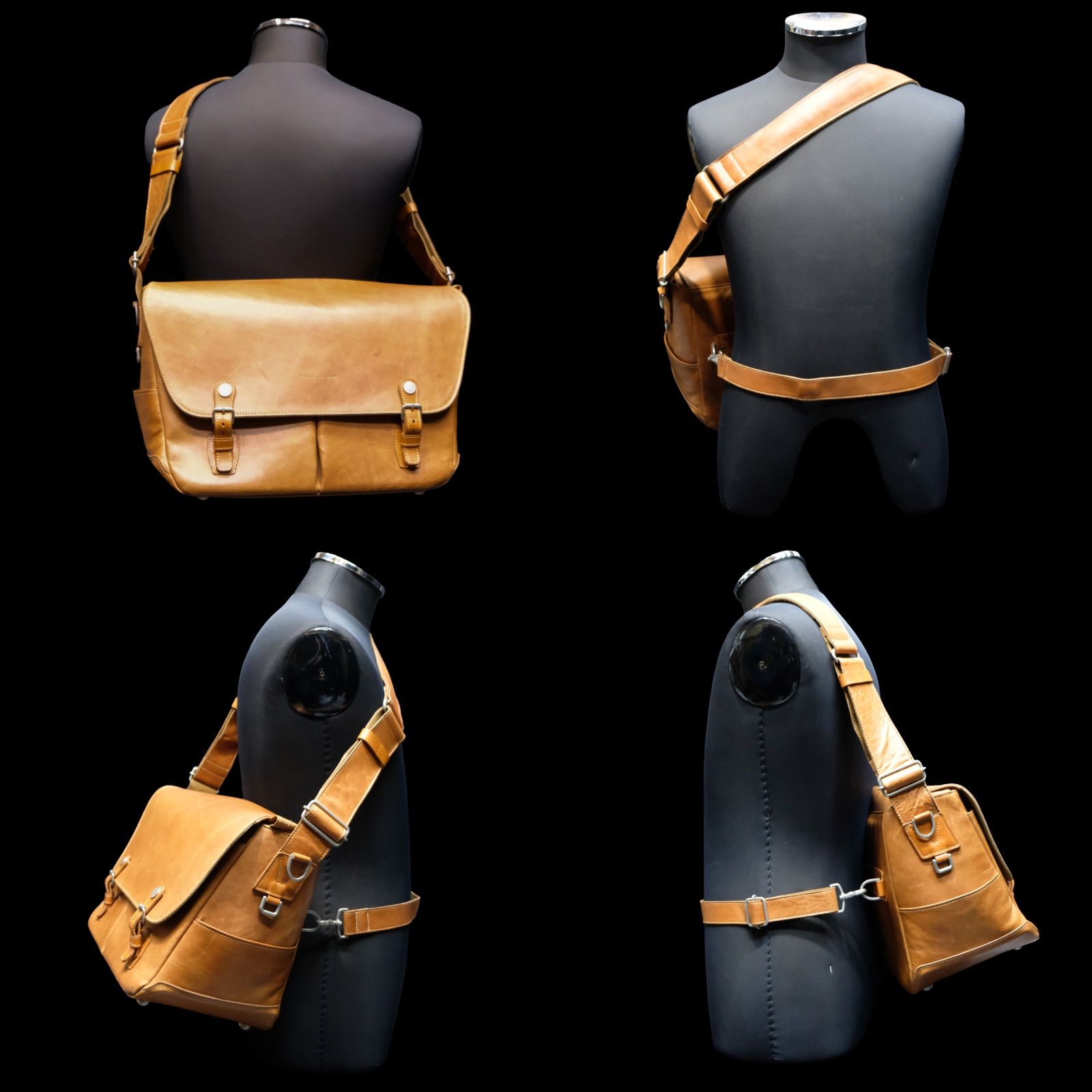 Acru ボノ 馬革 カメラバッグ ショルダーバッグ カフェオレ レザー