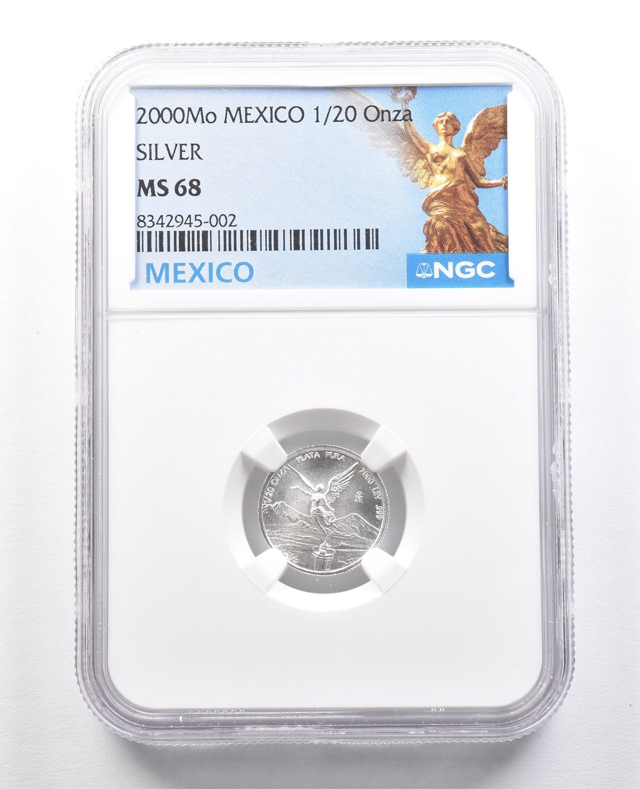2000月 メキシコ 1/20 オンザシルバー リベルタード MS68 NGC *7499
