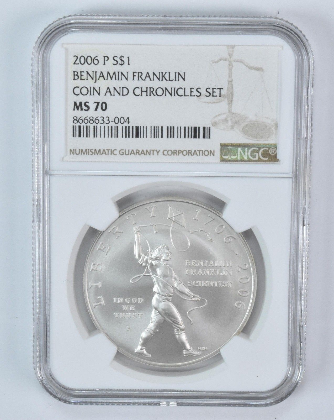 2006-P ベンジャミン・フランクリン科学者記念 1ドルコイン クロニクル