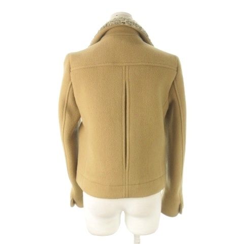 Pコート ピーコートショート丈コート ポール＆ジョー Pコート ピーコート ショート ダブル ボア ファー 茶