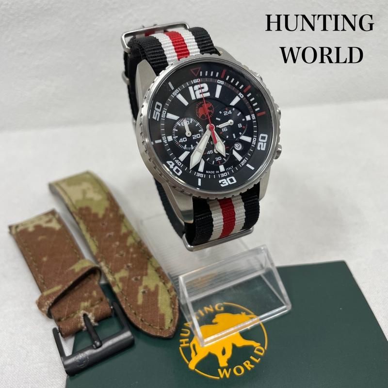 HUNTING WORLD ハンティングワールド メンズ腕時計 カモフラ文字盤 HUNTING WORLD ハンティングワールド メンズ腕時計 カモフラ文字盤