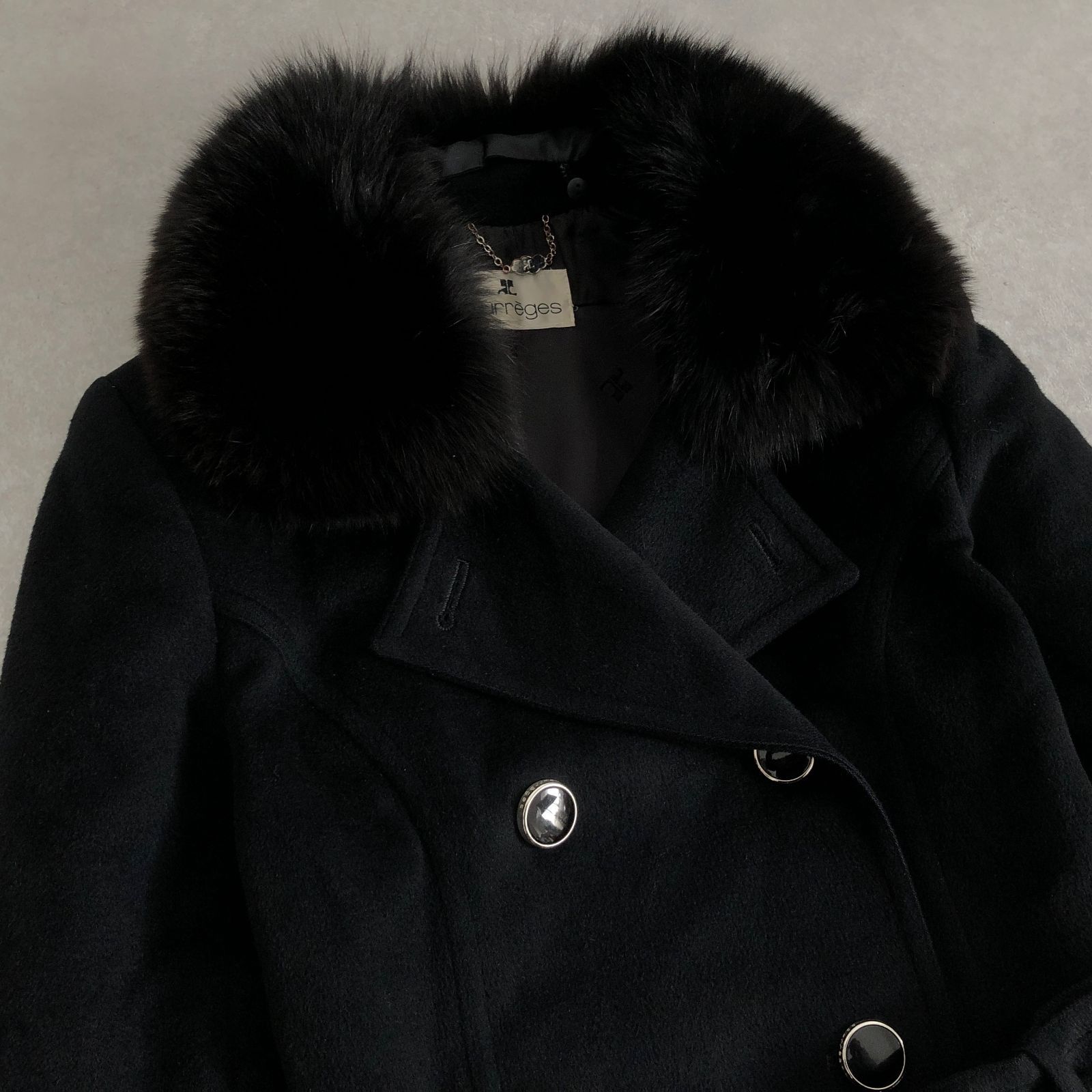 ヴィンテージ Courreges 超高級アンゴラ100% ウール フォックスファー