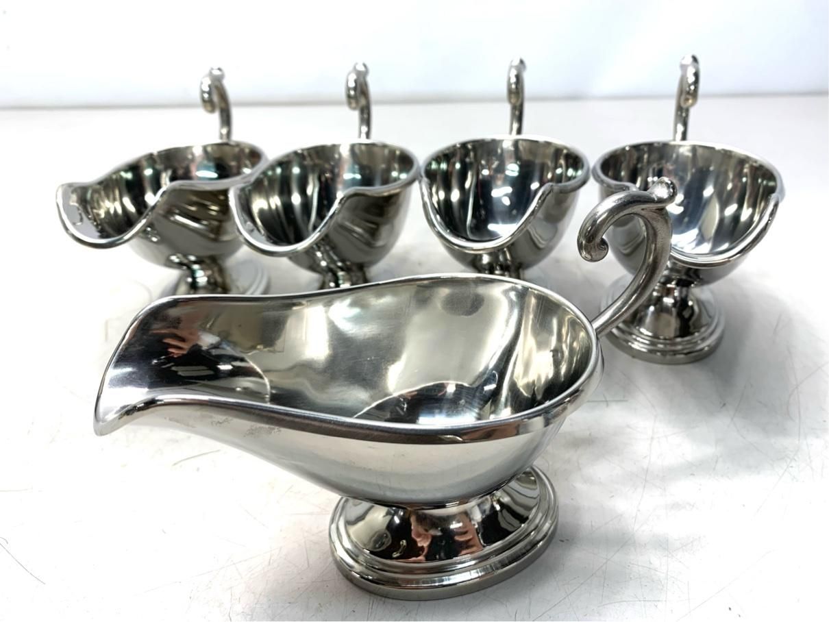 未使用5客セット YUKIWA ユキワ カレーポット ソースポット ステンレス