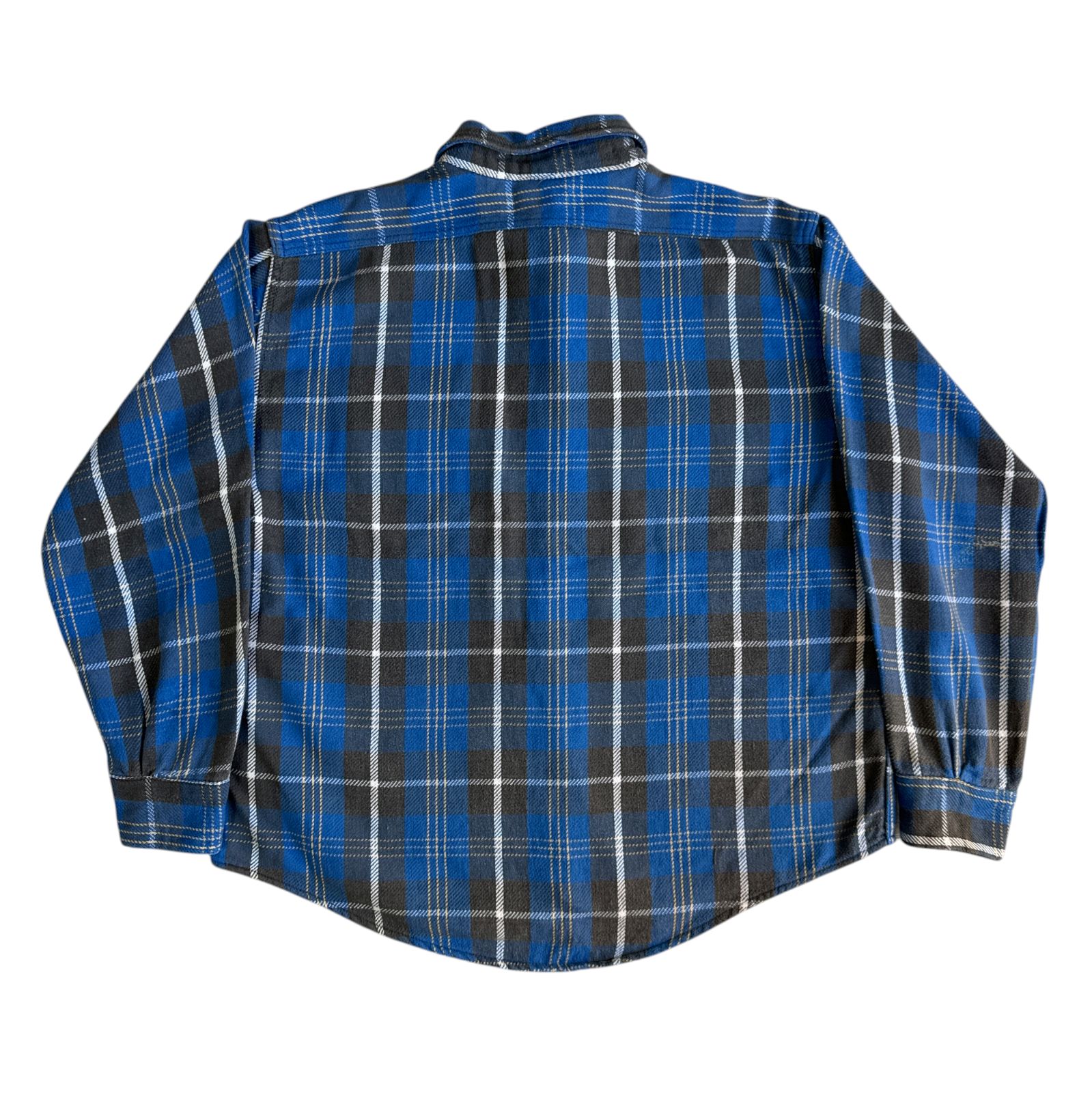 60s Unknown Winter King ヘビーネルシャツ Lサイズ ブルー グレー