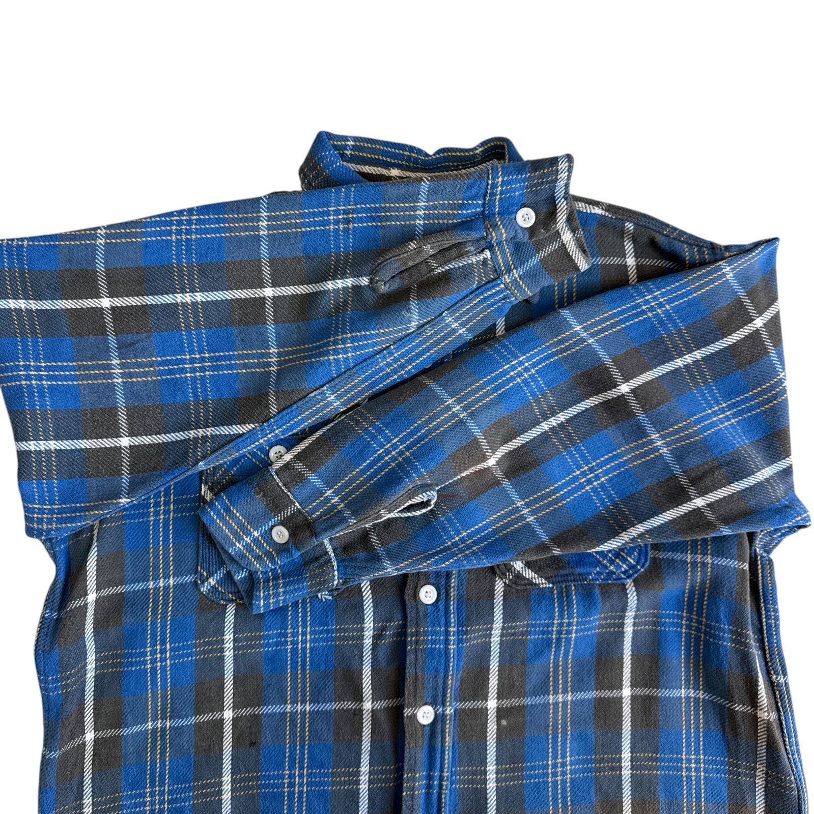 60s Unknown Winter King ヘビーネルシャツ Lサイズ ブルー グレー