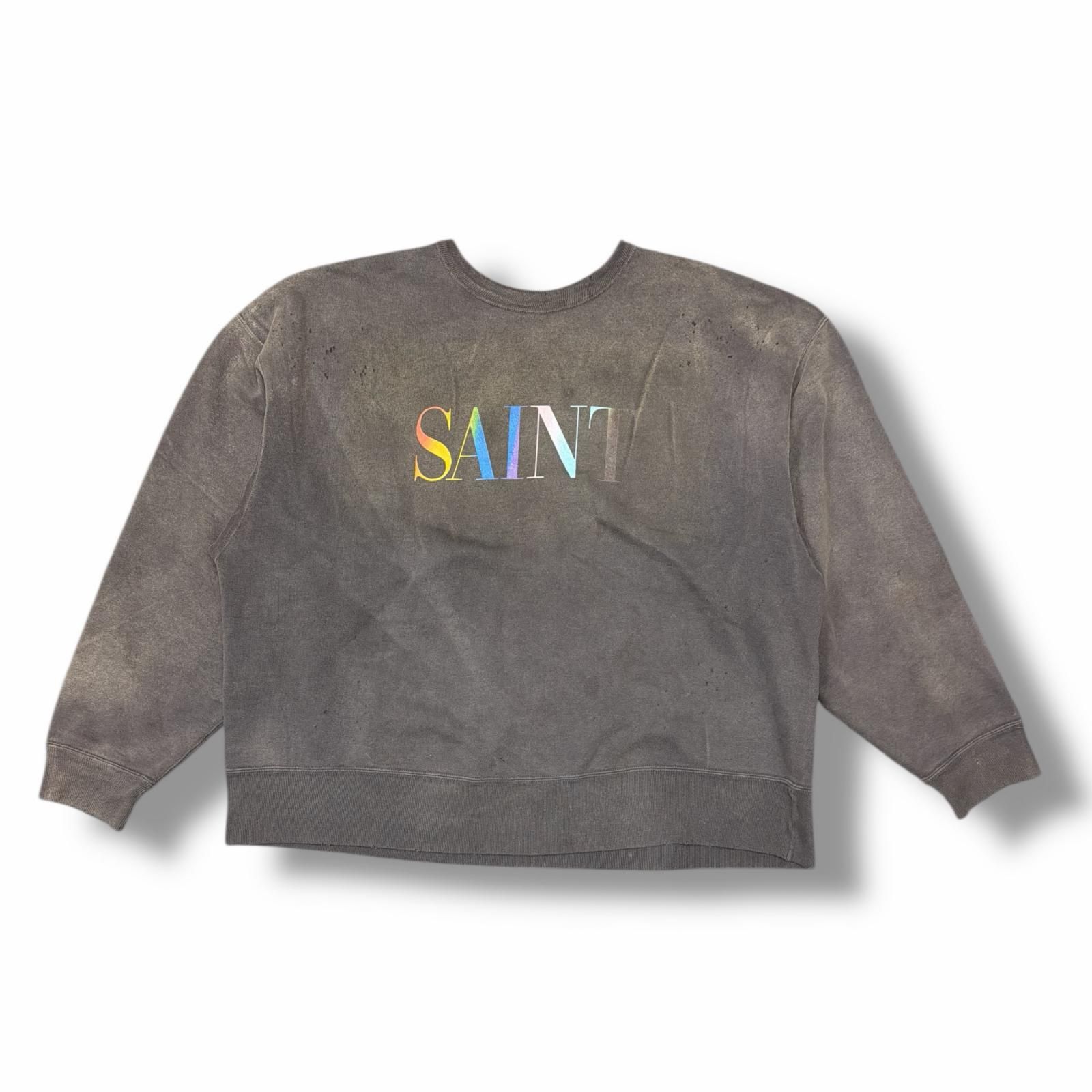 セントマイケル　レインボースウェット SAINT MICHAEL 24AW RAINBOW SNT CREW SWT レインボーセント カラフル