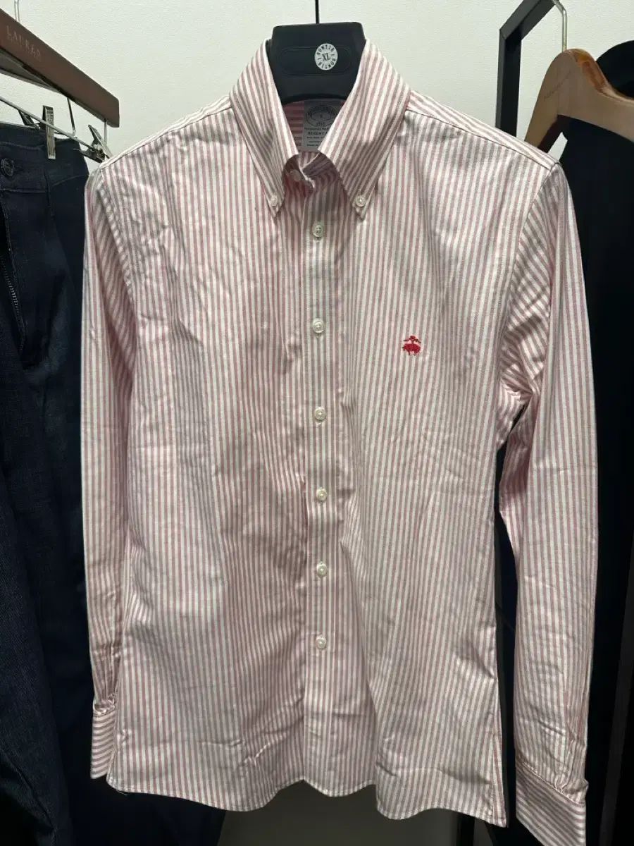 BROOKS BROTHERS 長袖 ストライプシャツ L マルチカラー パープル系 