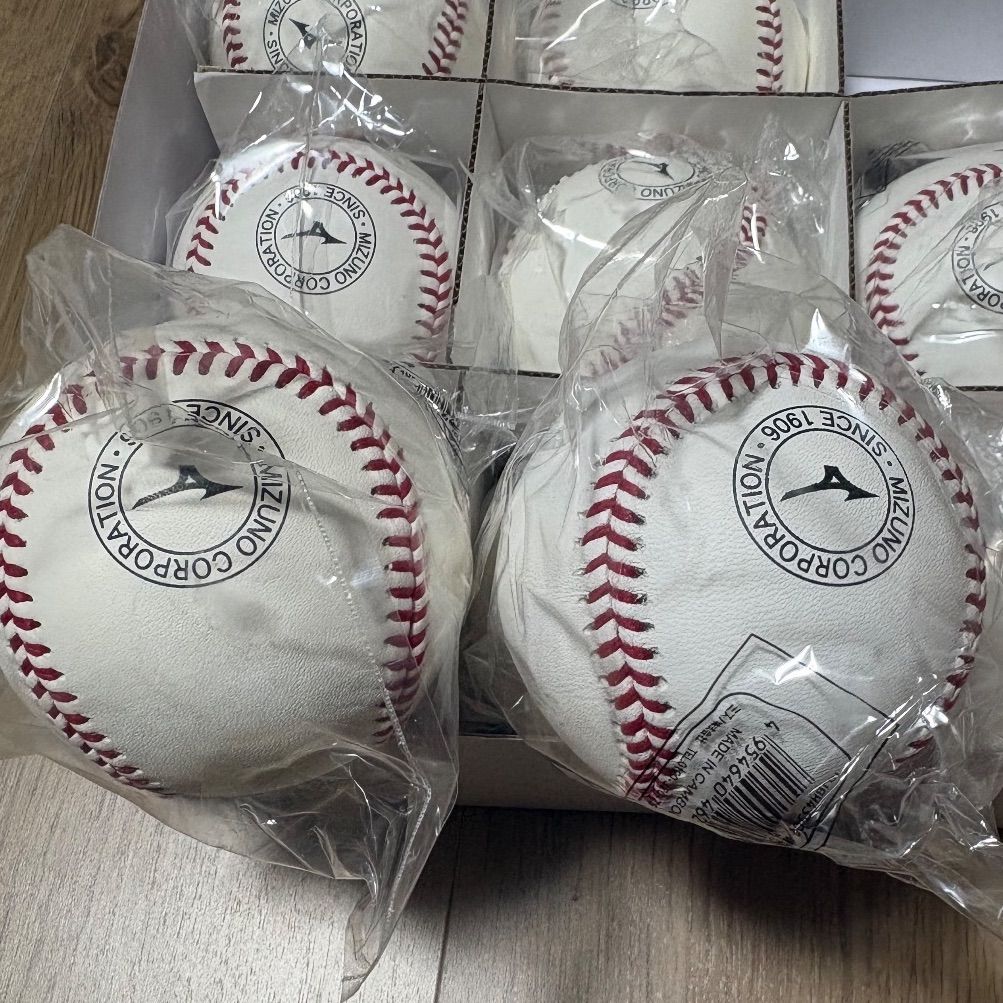 未開封品】MIZUNO ミズノ 硬式野球ボール 練習用 3ダース 天然皮革 
