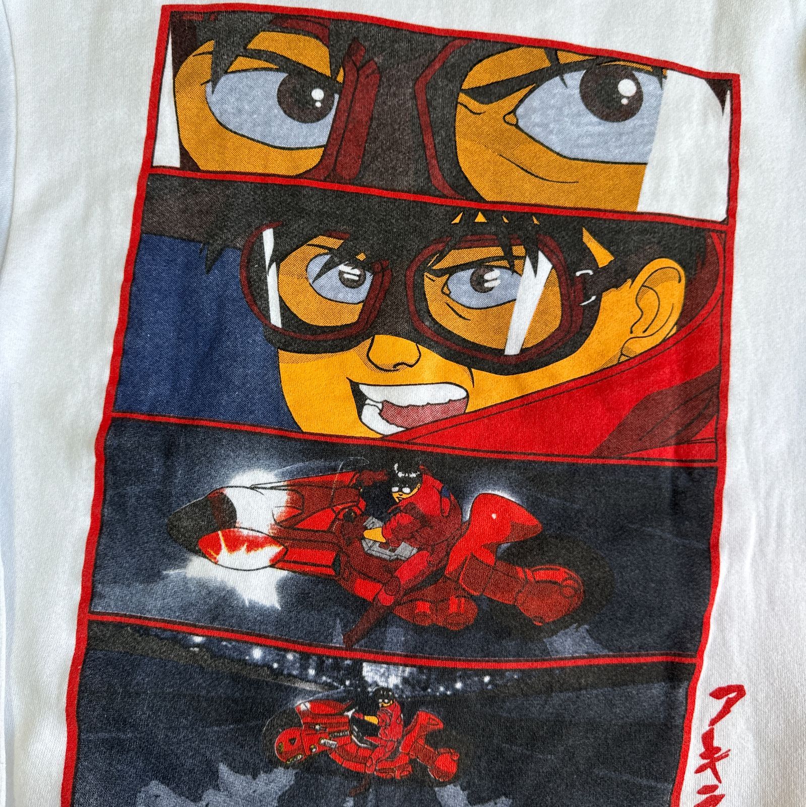 90s AKIRA 金田バイク コマ割り アニメ プリント スウェット Mサイズ 