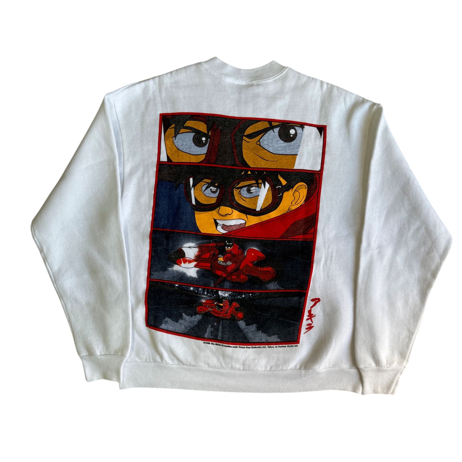 90s AKIRA 金田バイク コマ割り アニメ プリント スウェット Mサイズ