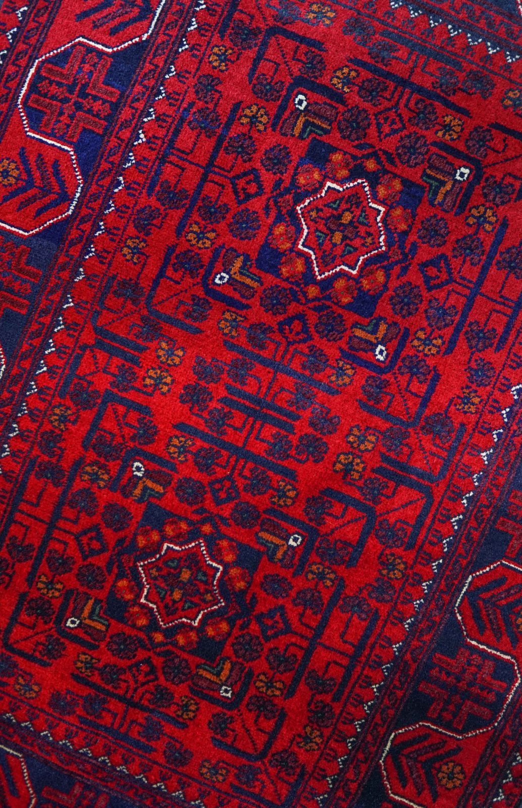 135×81cm アフガニスタン手織り絨毯 カールモハメディ ペルシャ絨毯