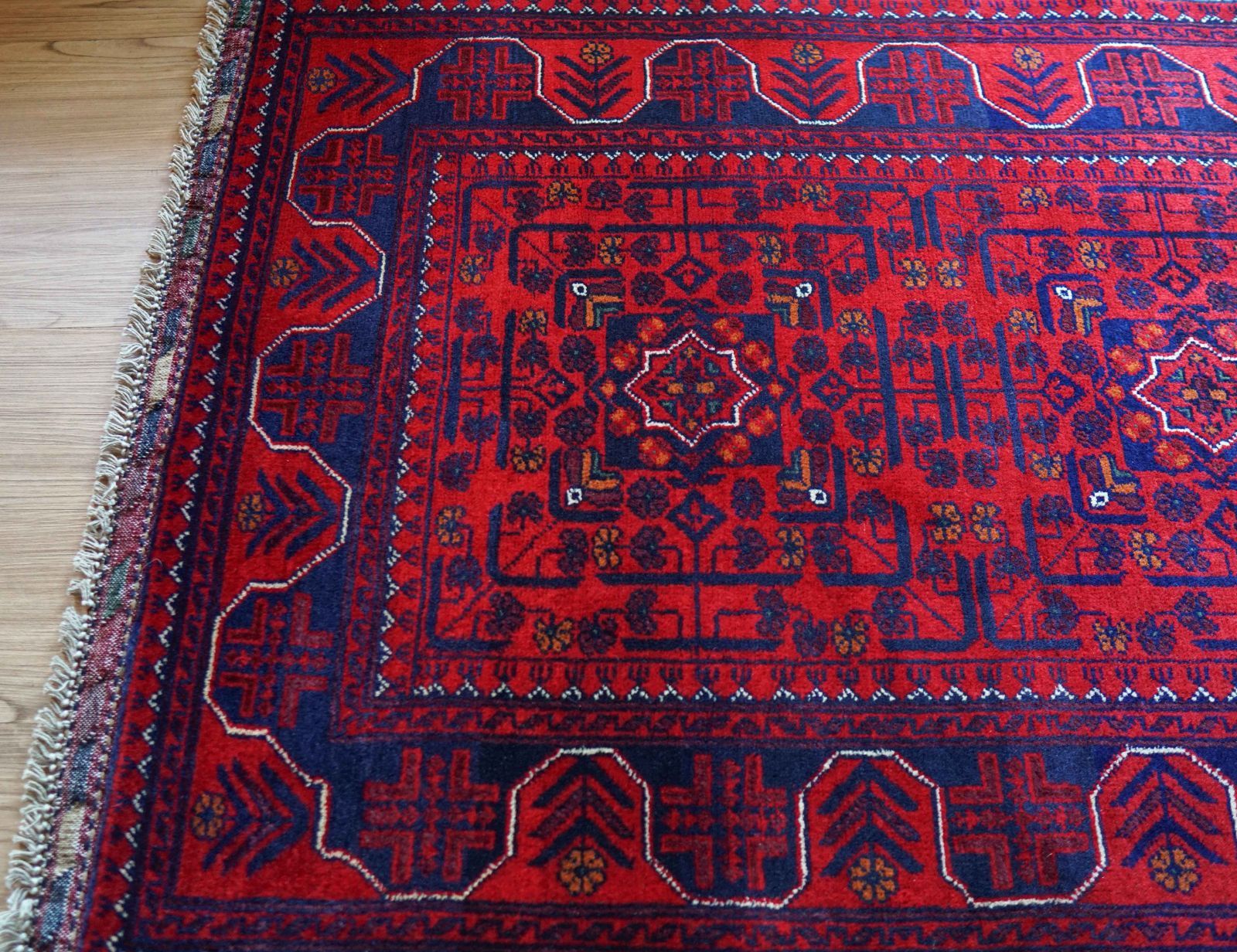 135×81cm アフガニスタン手織り絨毯 カールモハメディ ペルシャ絨毯