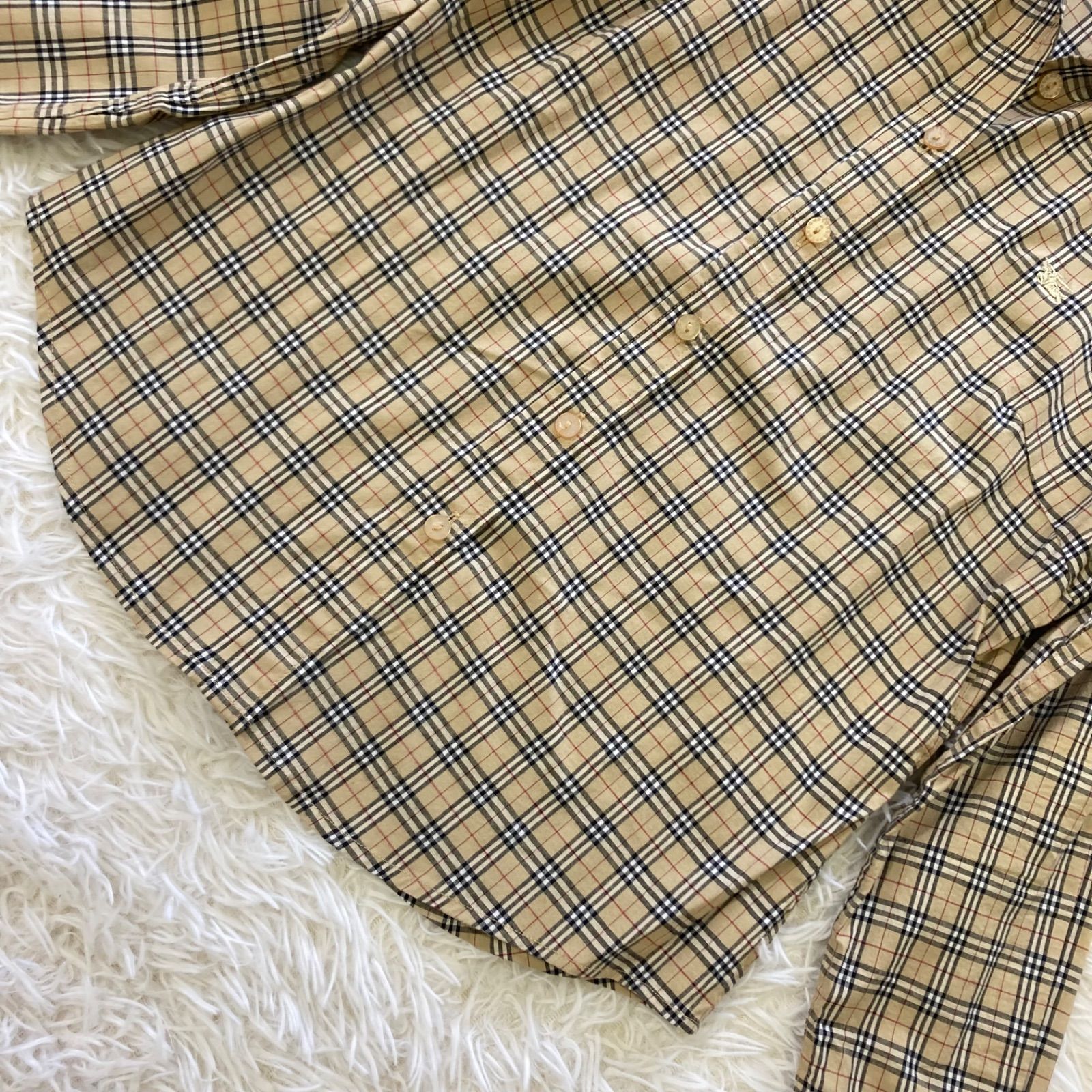 バーバリーロンドン ノバチェック長袖シャツ ベージュ サイズL - メルカリ