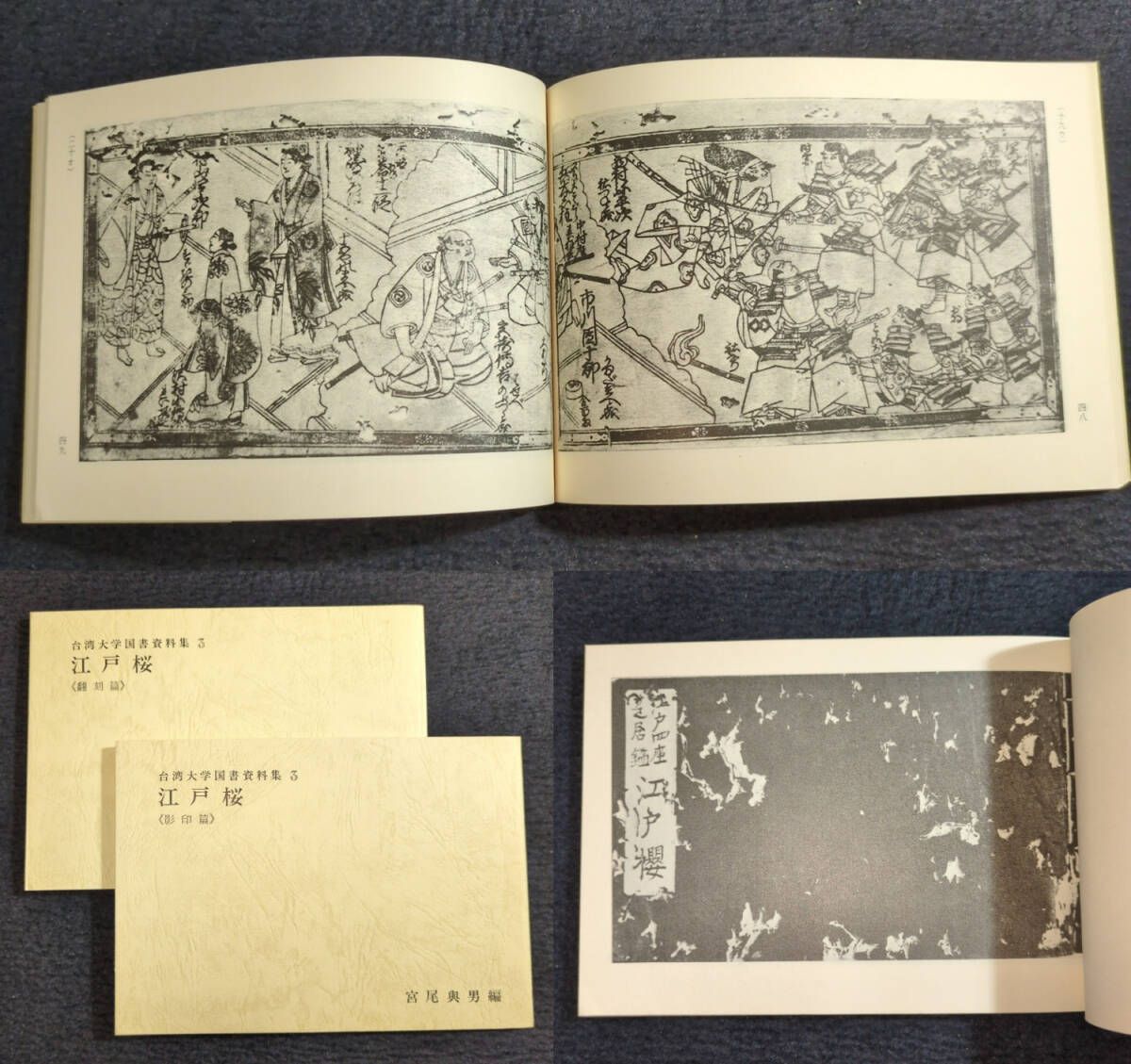 古書　和本　骨董品　浮世絵　時代物 絵入 影印本◇江戸桜◇全2冊揃 台湾大学国書資料 翻訳 函付 昭和