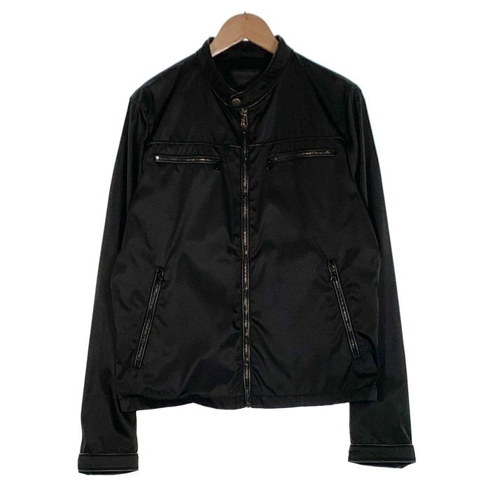 プラダ PRADAライダース風ジャケット PRADA プラダ ライダースジャケット トリアセテート パイピング
