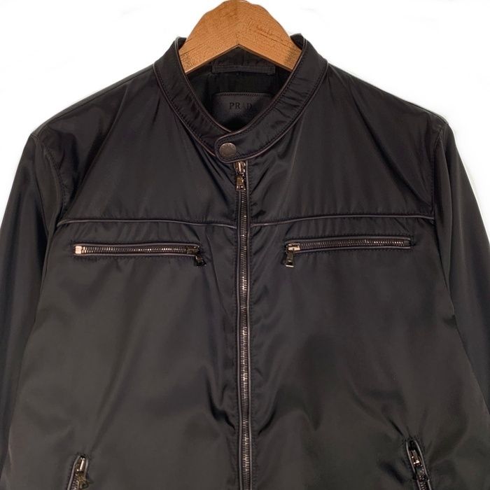 PRADA プラダ ライダースジャケット トリアセテート パイピング