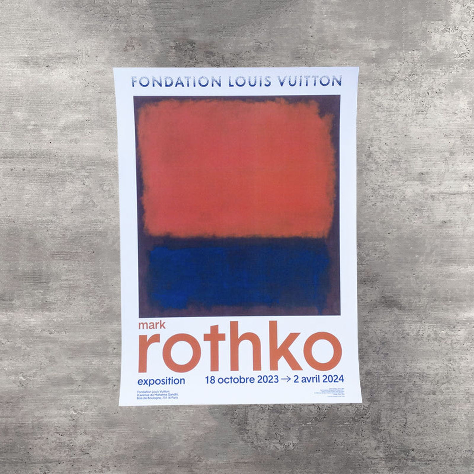 アートポスター マーク・ロスコ エキシビジョンポスター 2024年から2025年にかけてフランスのFondation Louis Vuittonにおいて