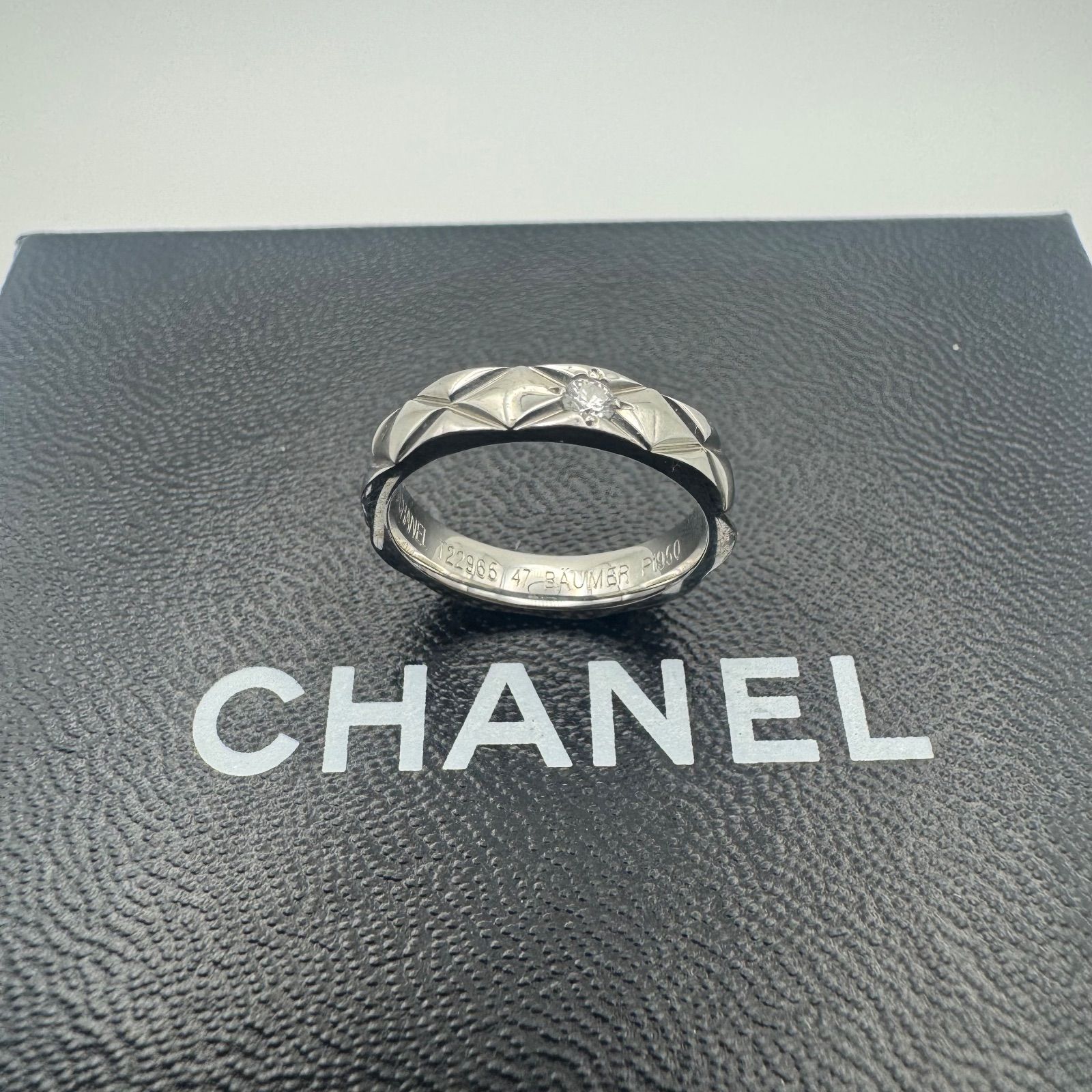 美品】CHANEL シャネル ココクラッシュ 1Pダイヤ PT950 7号 リング 