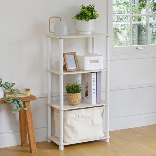 山善(YAMAZEN) ラック 4段 棚 組立カンタン 軽量 オープンラック