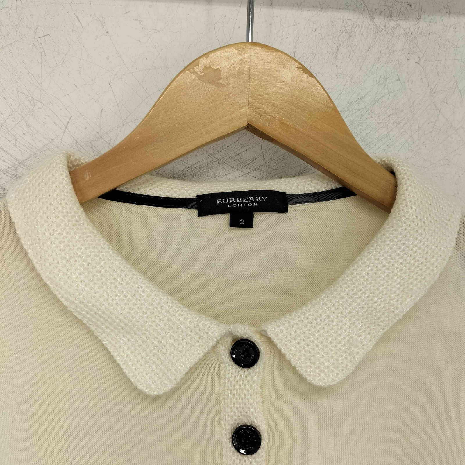 バーバリーロンドン BURBERRY LONDON カシミヤ混 ウール L/Sニット