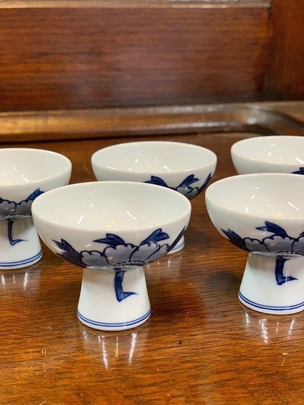 有田焼 源右衛門 酒器 徳利＆お猪口セット 有田焼 源右衛門窯 古染梅紋 酒器揃え 徳利 2点 お猪口 5点セット 染付