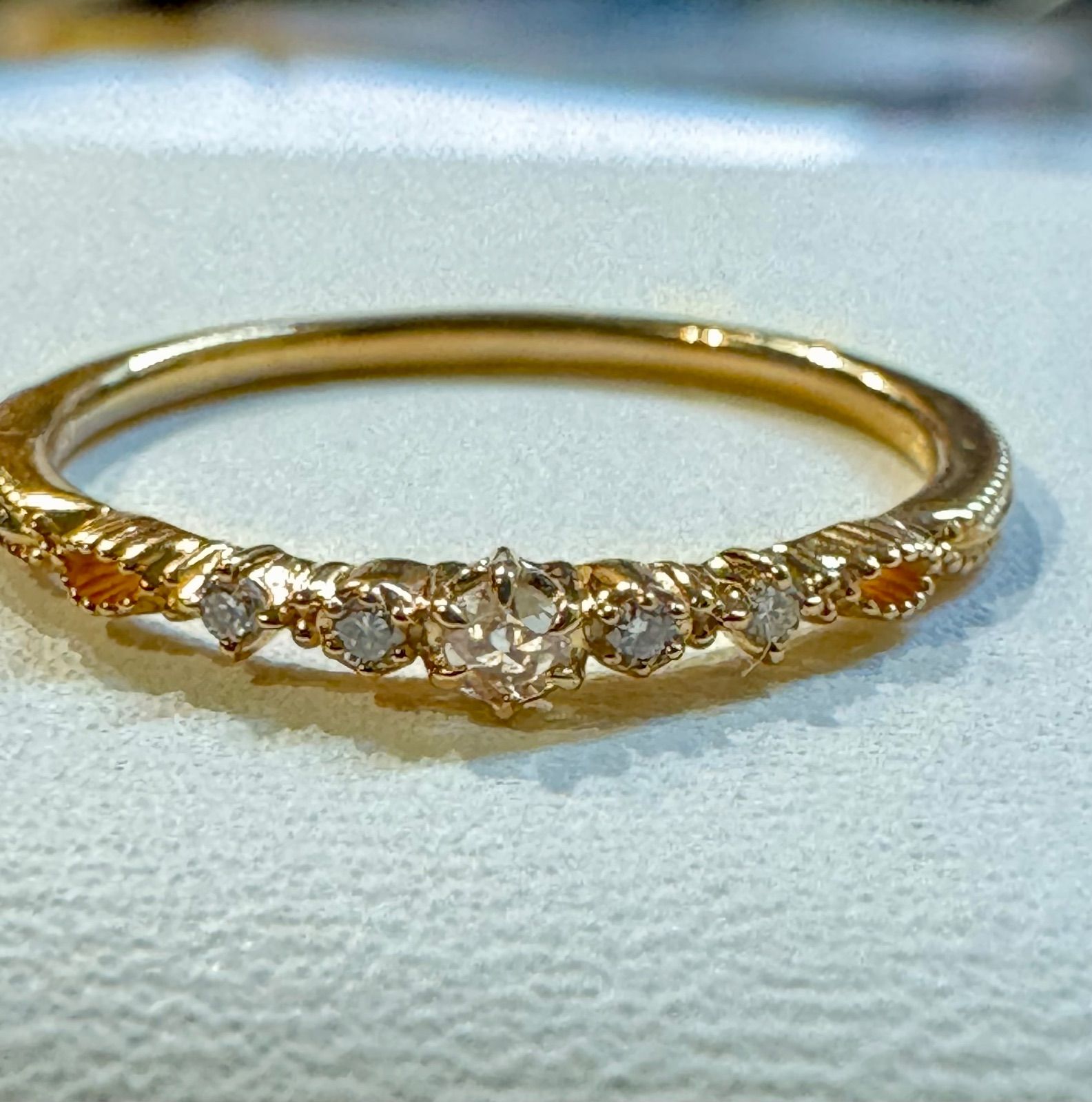 アガットクラシック◇K18YG*11号*ローズカットダイヤモンドリングagete