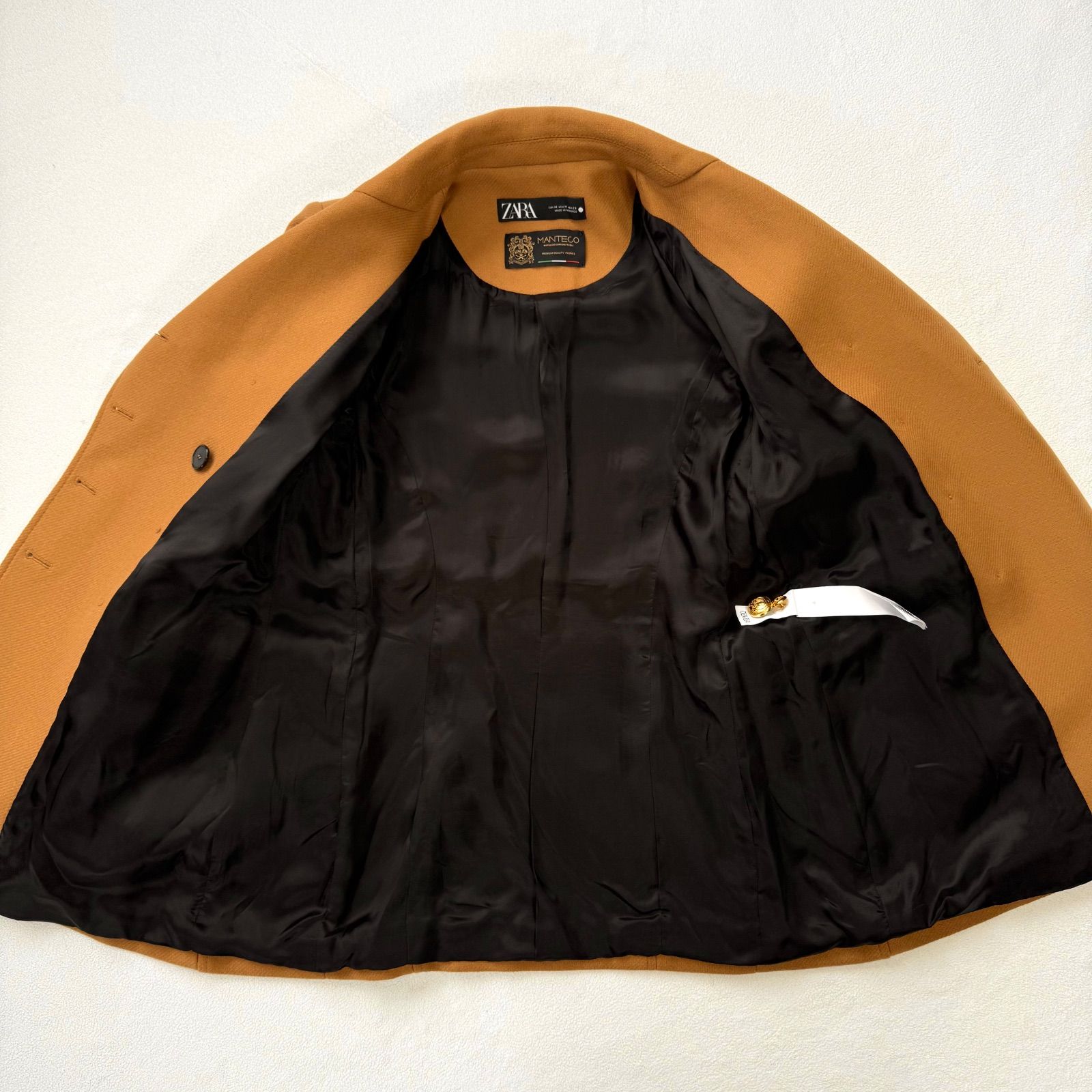 極美品・サイズM・manteco✨ザラ ZARA ダブルブレストコート キャメル