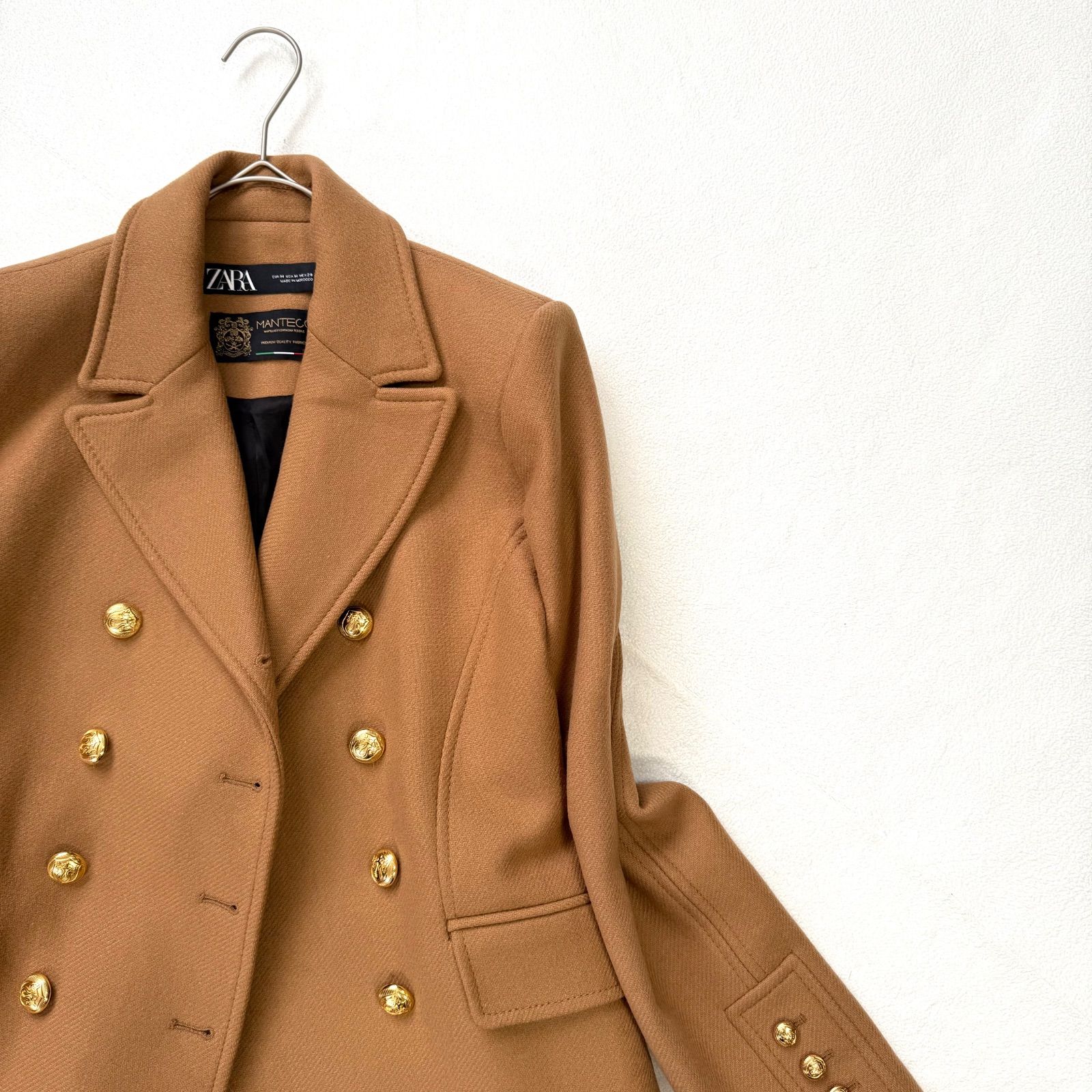 極美品・サイズM・manteco✨ザラ ZARA ダブルブレストコート キャメル