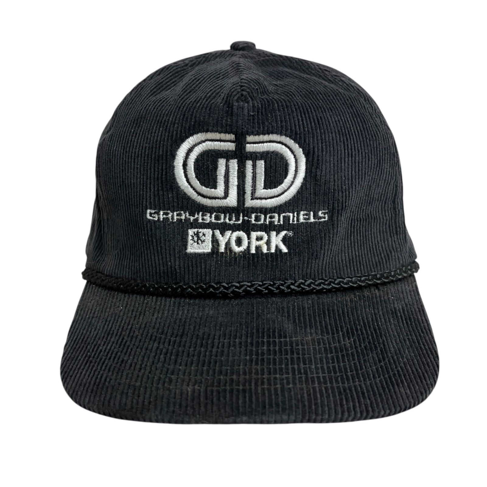 キャップ 帽子 GRAYBOW DANIELS グレイボウダニエルズ コーデュロイキャップ ビンテージキャップ 企業物 ブラック 黒 ホワイト 白